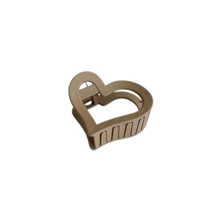 Szív hajcsat, divatos modell, barna