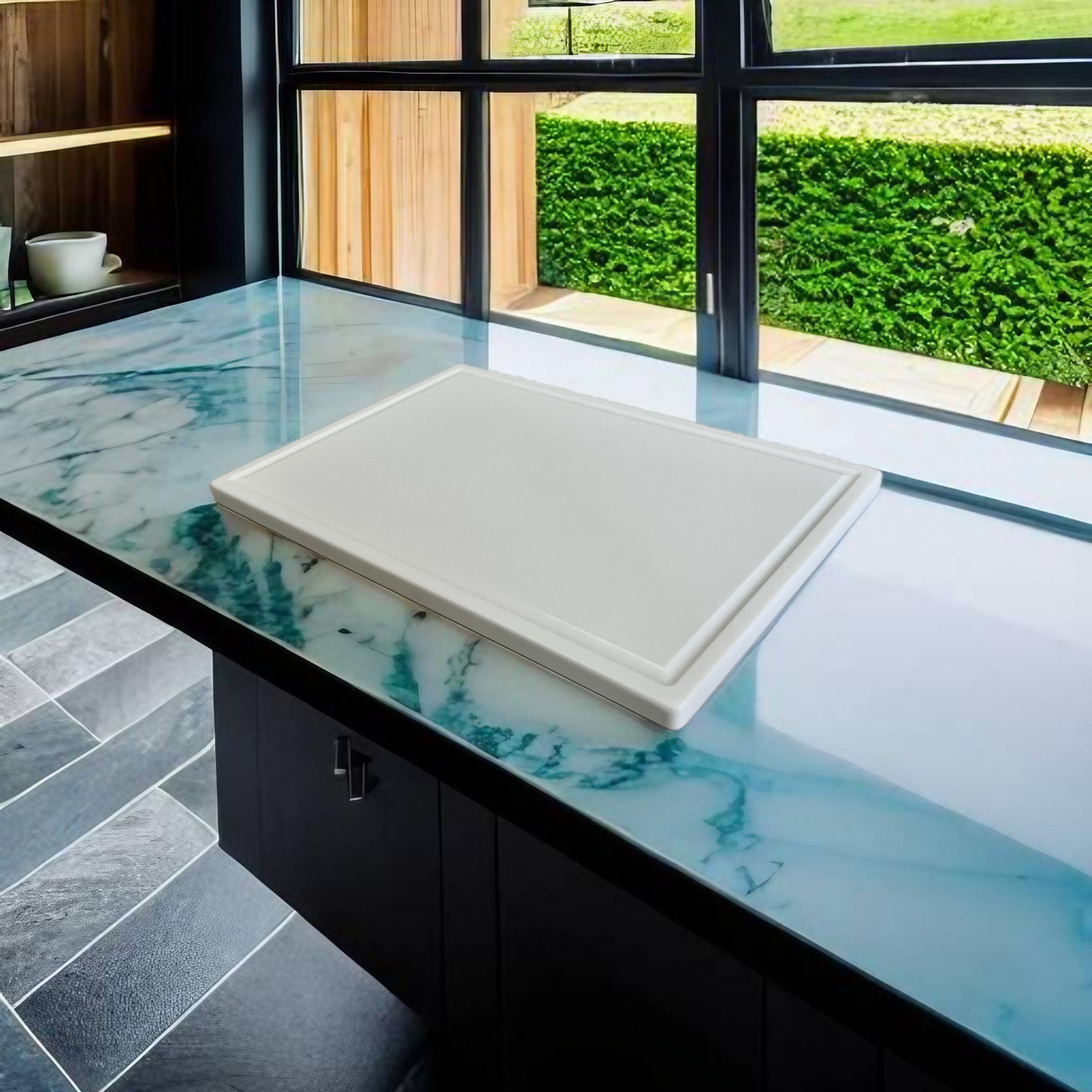 Tocator profesional din minerale naturale, forma patrata, 30x20x1 cm ...