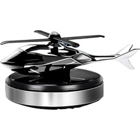 Odorizant Auto Cu Incarcare Solara, Baza Antiderapanta, Ulei Esential si Pipeta Incluse, Model Elicopter, Gri