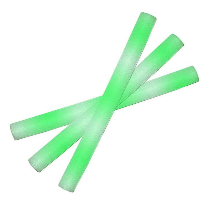 PROCART LED Foam stick pálcák, party és fesztivál kiegészítő, hossza 46 cm, zöld