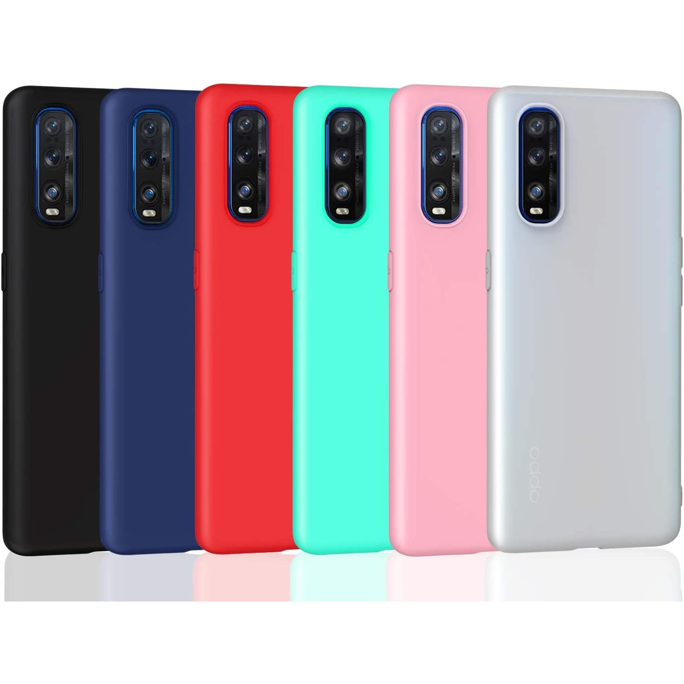 Cover Per Oppo Find X2 Neo | Custodia TPU Placcata Blu | Morbida Antiurto E Antigraffio | Ultra Sottile - 5