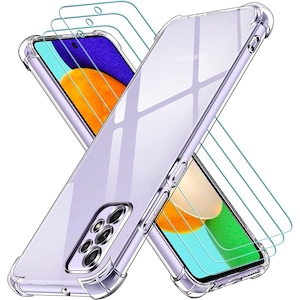 Set husa si 3 folii pentru Samsung Galaxy A52 4G/5G, TPU/Sticla securizata/Transparent
