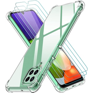 Set husa si 3 folii pentru Samsung Galaxy A22 4G/M22/M32, TPU/Sticla securizata/Transparent