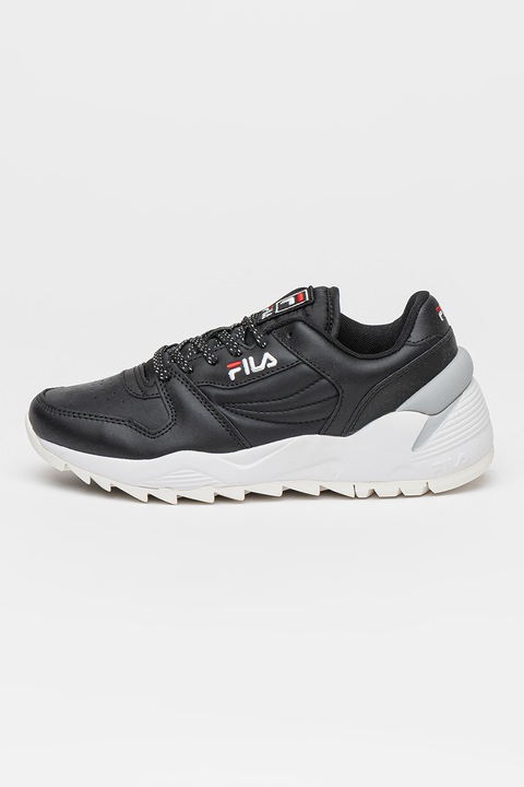 Fila, Pantofi sport din piele ecologica cu sireturi Orbit, Negru