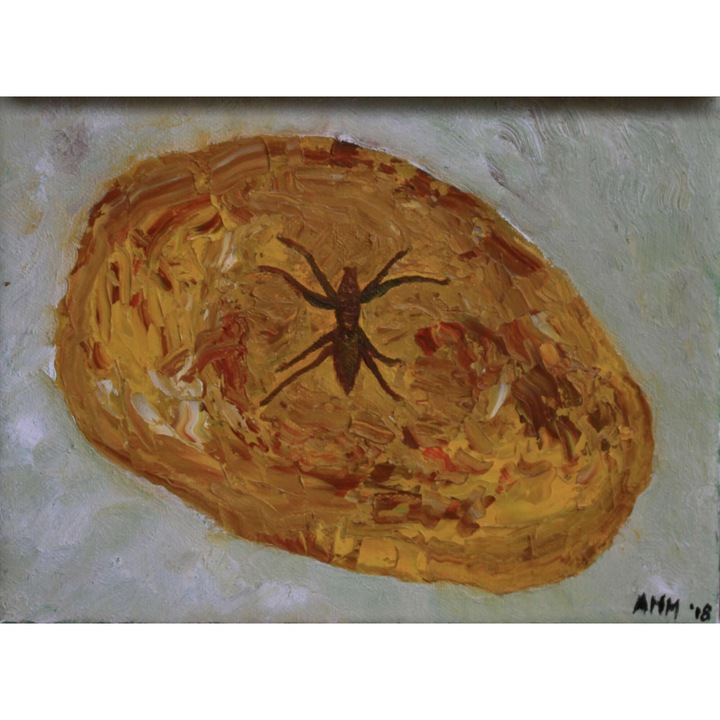 Borostyánfestmény, Sara's Beautiful Art, olajfestmény vászonra, pamutvászon feszített keretre, 17,5 x 24 cm