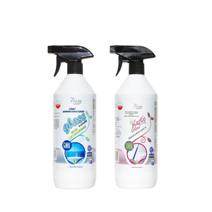 Set 2 solutii pentru curatat ferestre, Home Concept, 2 x 1 l