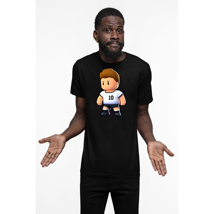 Tricou personalizat pentru barbati cu imprimeu, Stumble Guy - Oliver Kaan, Negru, Bumbac, L