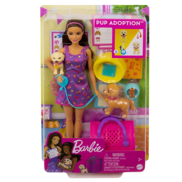 Игрален комплект Barbie - Кукла с кученце за осиновяване