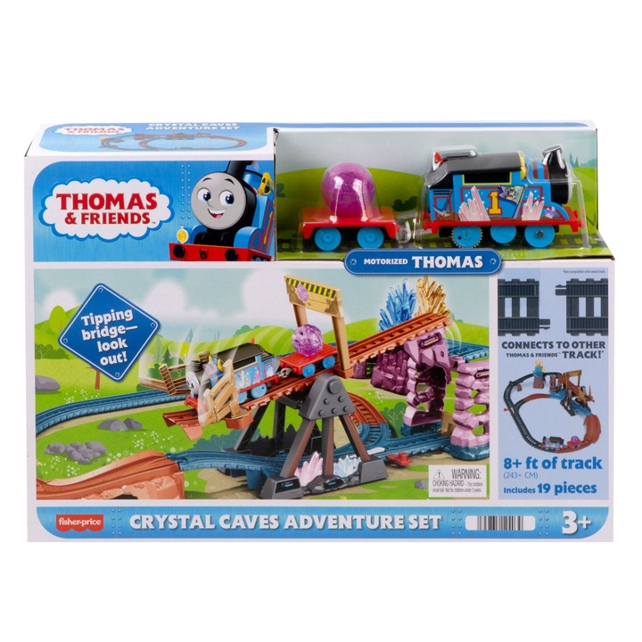 Set de joaca Thomas & Friends - Crystal Caves Adventure, cu locomotiva motorizata