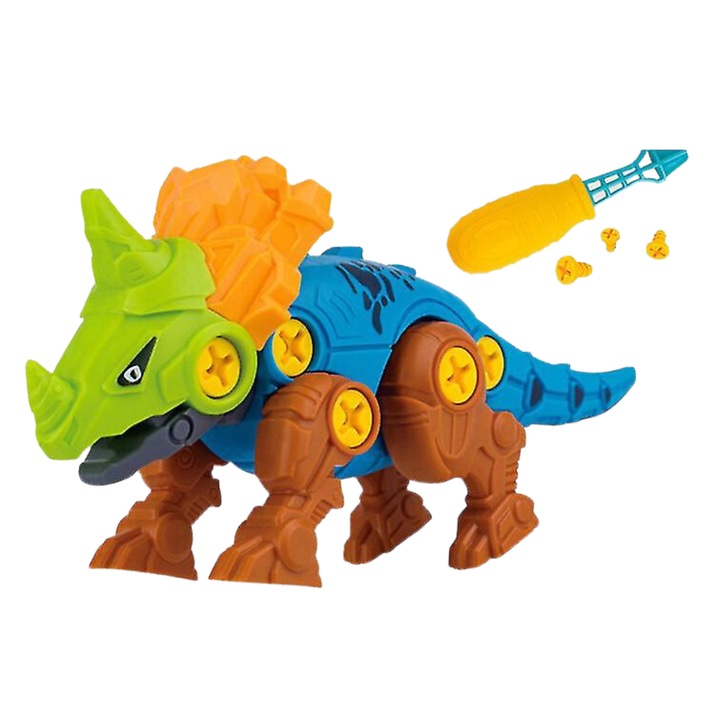 Интерактивна играчка STEM Направи си сам, строи динозавър, Centrosaurus, включена отвертка, произволни цветове, 19x10x5,5 см, + 3 години, полезност One