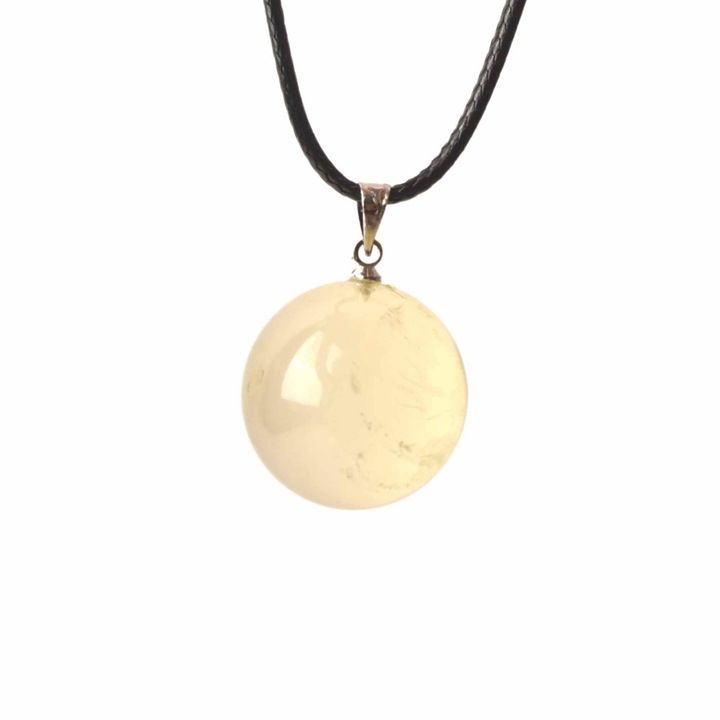 Sárga kvarc kerek féldrágakő nyaklánc - 7 csakra vegyes természetes drágakő medál - másolat