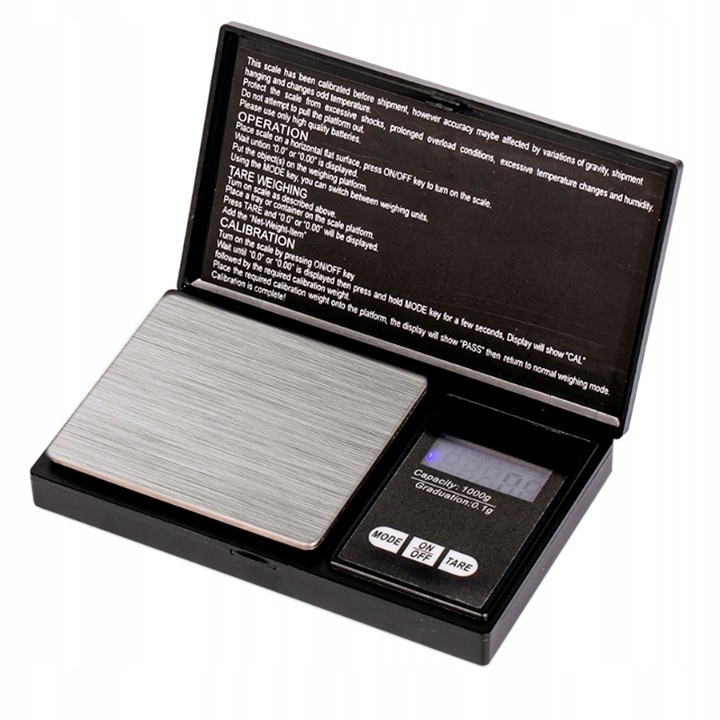 Cantar electronic bijuterii, Afisaj digital, 200g, Argintiu/Negru