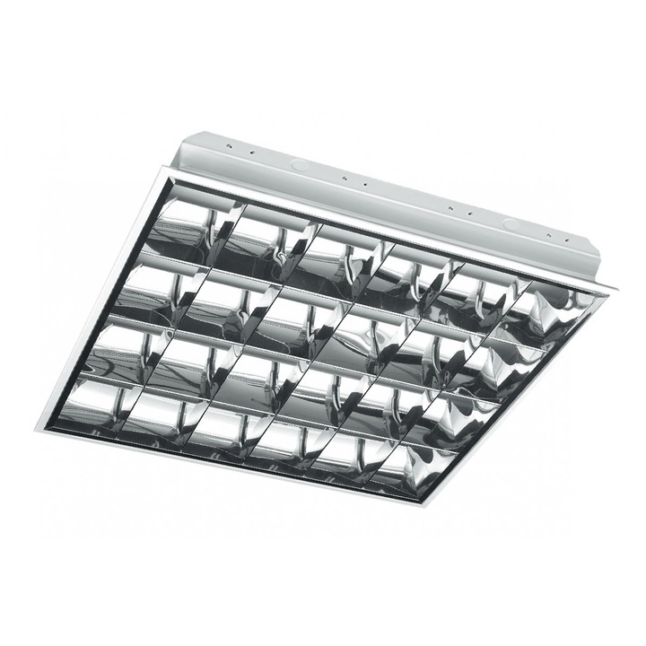 Corp de iluminat LED, tip FIRA, 4 x 60 cm, T8, G13, IP 20, incastrat, carcasa alba