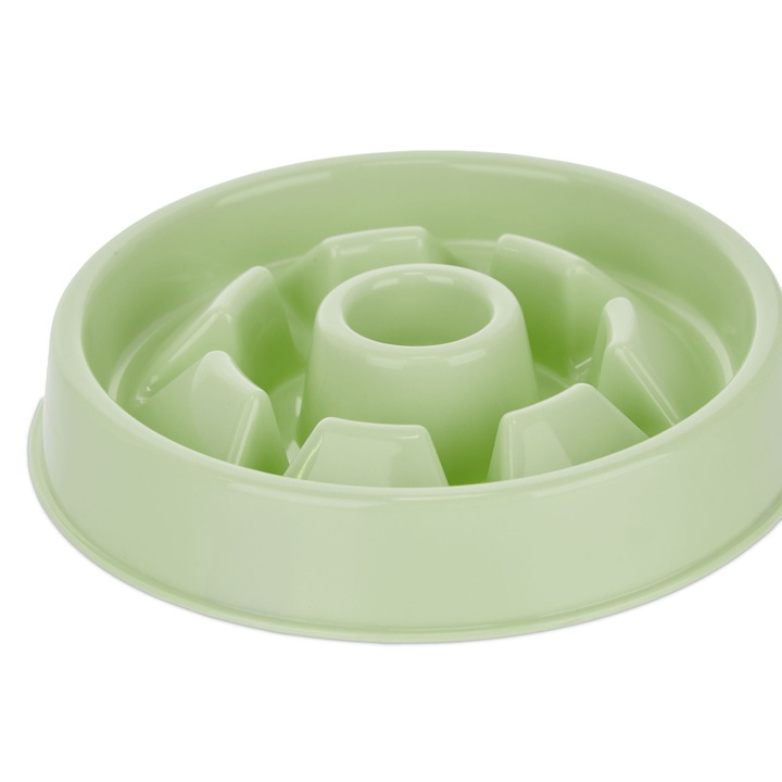 Castron hranire lenta pentru caini, Relaxdays, 550 ml, verde