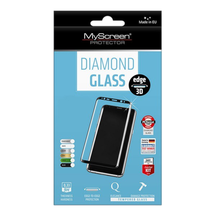 MYSCREEN DIAMOND GLASS EDGE képernyővédő üveg (3D full cover, íves, karcálló, 0.33 mm, 9H) ARANY [Samsung Galaxy S6 EDGE+ (SM-G928)]
