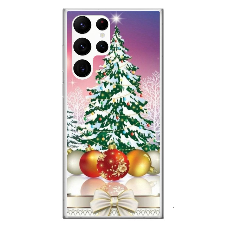 Калъф и силиконово фолио за Samsung Galaxy S24 Ultra, Christmas Tree модел №1, многоцветен, S1D1M0057