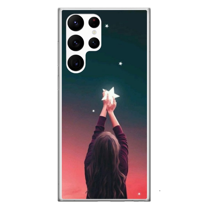 Husa personalizata HQPrint si Folie de Silicon pentru Samsung Galaxy S24 Ultra, model Star stealing, multicolor, S1D1M0292