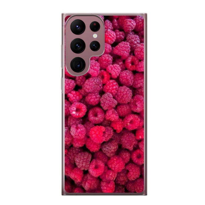 Husa personalizata HQPrint pentru Samsung Galaxy S22 Ultra, model Zmeura, multicolor, S1D1M0234