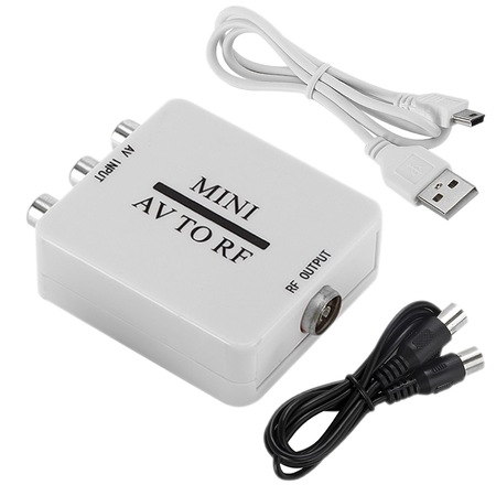Adaptor AV la RF, Active, Full HD, convertor analog 3 x RCA la RF ...