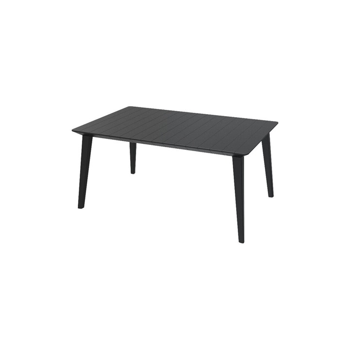 Masa de gradina, dreptunghiulara, KETER Lima, plastic, 157 x 98 x 74 cm, Gri antracit