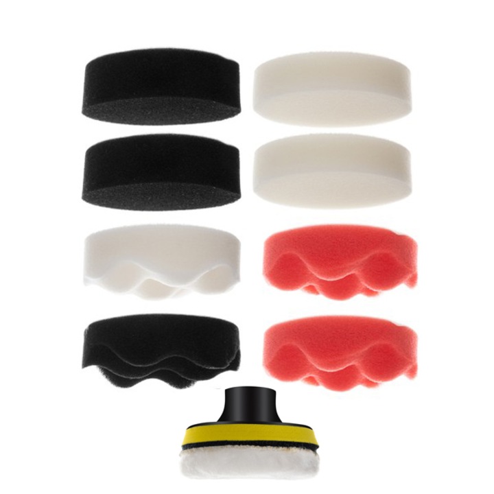 Set bureti polish Xtrobb, prindere velcro, cu suport cauciuc M10, 12 piese