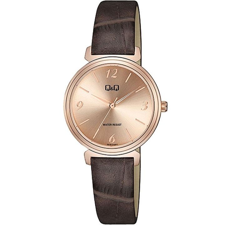 Ceas dama Q&Q Quartz Rose gold, Rose Gold, Maro
