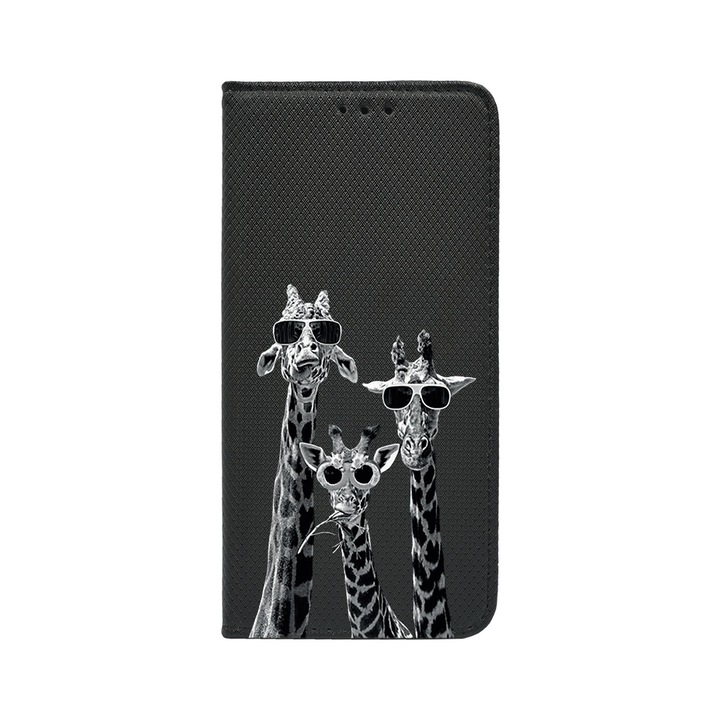 Калъф тип тефтер BestCase за OPPO Reno 8T 4G, Cool Giraffe, Magnetic Flip Case, Black FLB 1008