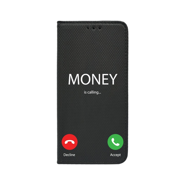 Husa BestCase® Tip Carte, Flip Cover, Compatibila Cu Xiaomi Redmi 12C / Poco C55, Money Is Calling, Inchidere Magnetica, Buzunar Card, FLB 986