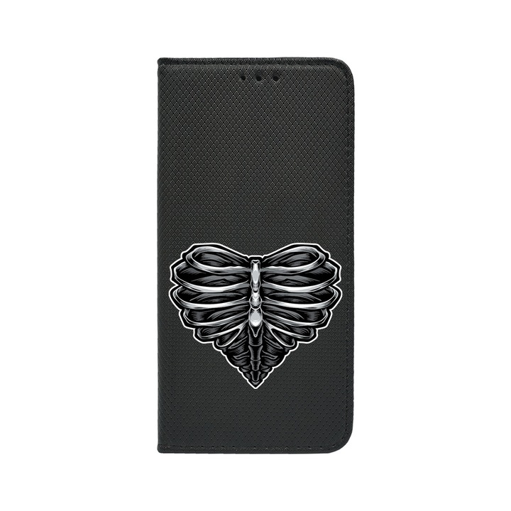 Husa BestCase® Tip Carte, Magnet Book Case, Compatibila Cu Google Pixel 8 Pro, Skeleton Heart, Inchidere Magnetica, Buzunar Card, FLB 1024