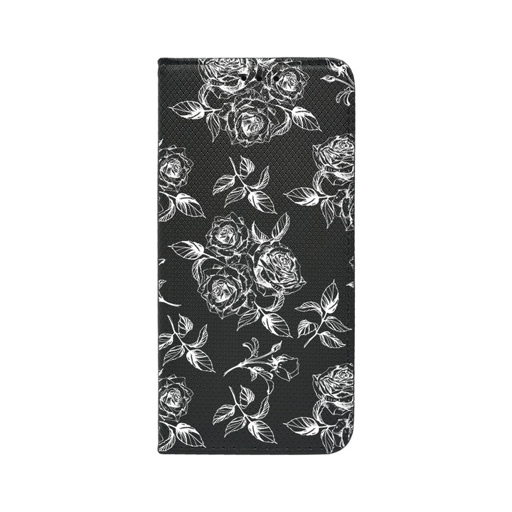 Husa BestCase® Tip Carte, Flip Cover, Compatibila Cu Samsung Galaxy A55 5G, Black Roses, Inchidere Magnetica, Buzunar Card, FLB 1045