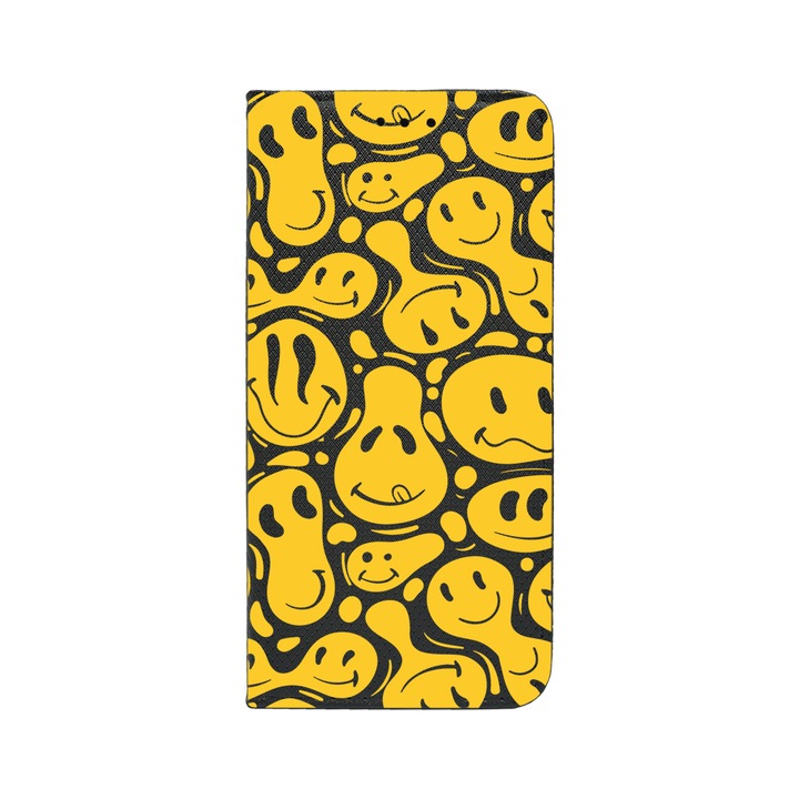 Husa BestCase® Tip Carte, Magnet Book Case, Compatibila Cu Google Pixel 8 Pro, Acid Smiley, Inchidere Magnetica, Buzunar Card, FLB 1053