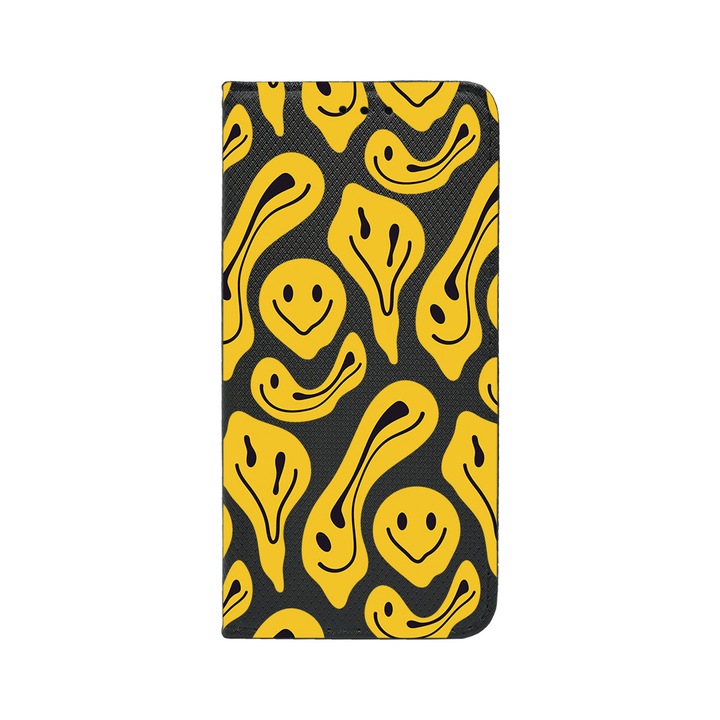 Husa BestCase® Tip Carte, Magnet Book Case, Compatibila Cu Google Pixel 8 Pro, Yellow Acid Smiley, Inchidere Magnetica, Buzunar Card, FLB 1052