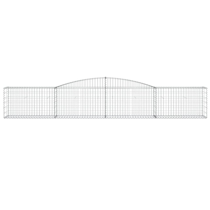 Комплект от 6 габионни огради, Zakito Europe, Желязо, 400x50x60/80см, подсилени куки, Сребро