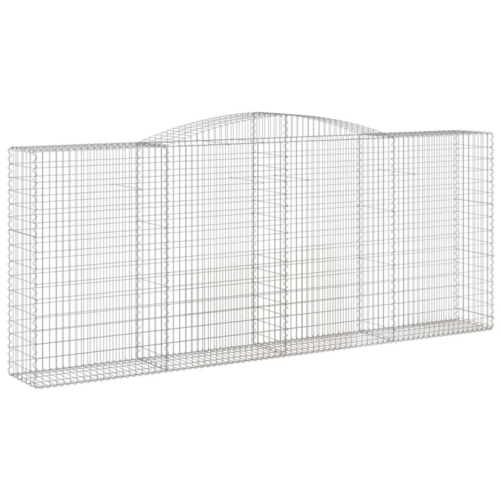 Set cos gabion arcuit vidaXL, 15 buc, 400x50x160/180 cm, fier galvanizat 64.7 kg 3147044