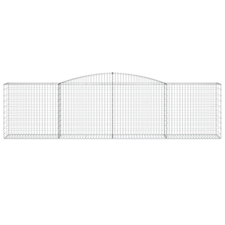 Комплект от 6 габионни огради, Zakito Europe, Желязо, 400x50x100/120см, подсилени куки, Сребро