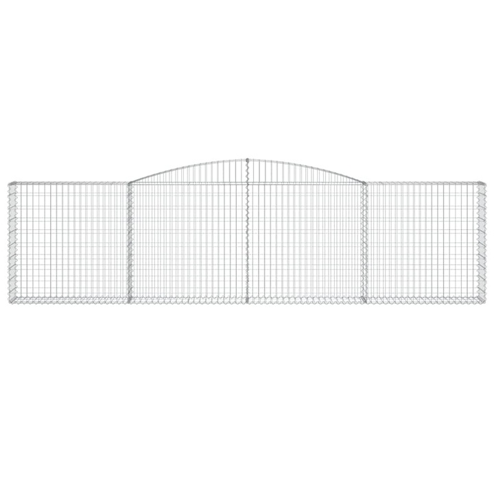 Комплект от 10 габионни огради, Zakito Europe, Желязо, 400x30x100/120 см, подсилени куки, Сребро