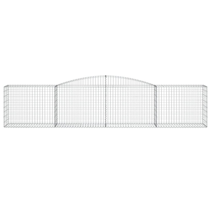 Комплект 15 габионни огради, Zakito Europe, Желязо, 400x50x80/100см, подсилени куки, Сребристи