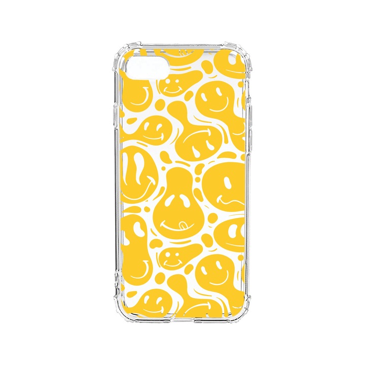 BestCase Strapabíró Anti Shock Telefontok Apple iPhone SE 3, Acid Smiley, Kamera védő, Military Grade Drop Protection, AS 1053