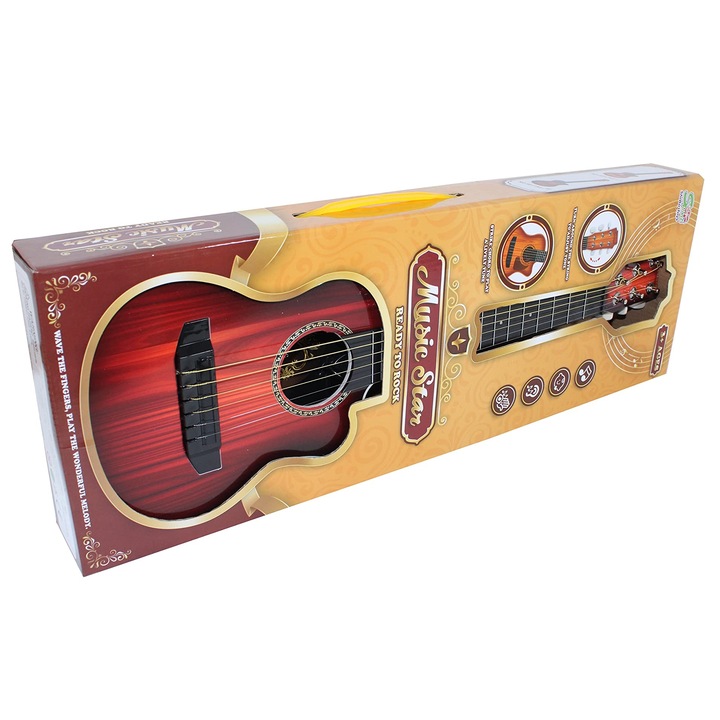 Star játék gitár 6 fémhúrral, 68 cm