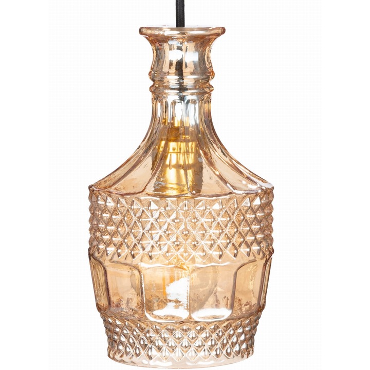 Pendul Amber, Ledigo, Metal/Sticla, 230 V, 110 cm, Auriu/Transparent