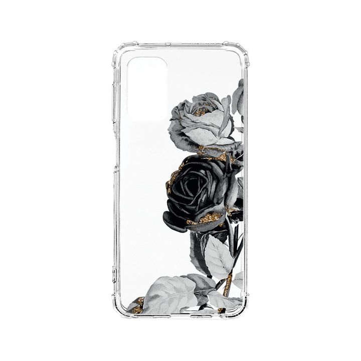 BestCase Strapabíró Anti Shock Telefontok Samsung Galaxy A32 5G, Black Rose, Kamera védő, Military Grade Drop Protection, AS 990