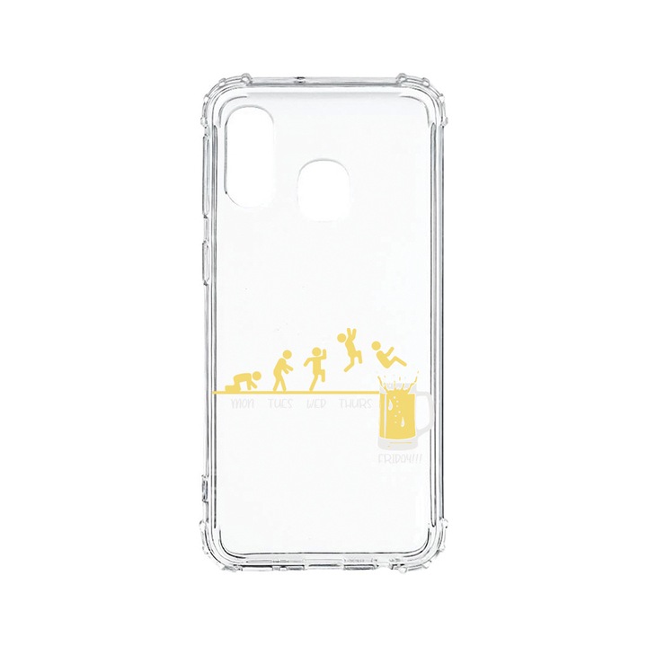 Husa BestCase® Anti Shock 1.5MM, Compatibila Cu Samsung Galaxy A40, Friday Bear, Rezistenta La Socuri, Protectie Camera, AS 1005