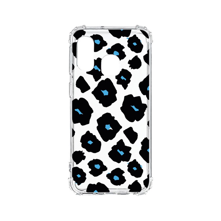 Husa BestCase® Anti Shock 1.5MM, Compatibila Cu Samsung Galaxy A40, Blue Leopard Pattern, Rezistenta La Socuri, Protectie Camera, AS 1039