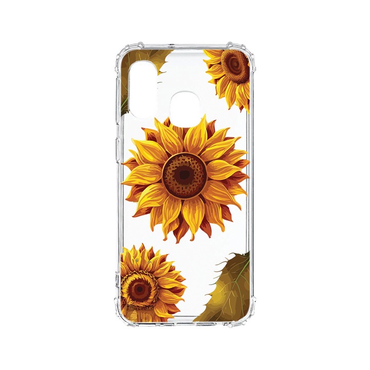 Husa BestCase® Anti Shock 1.5MM, Compatibila Cu Samsung Galaxy A40, Sun Flower, Rezistenta La Socuri, Protectie Camera, AS 1070