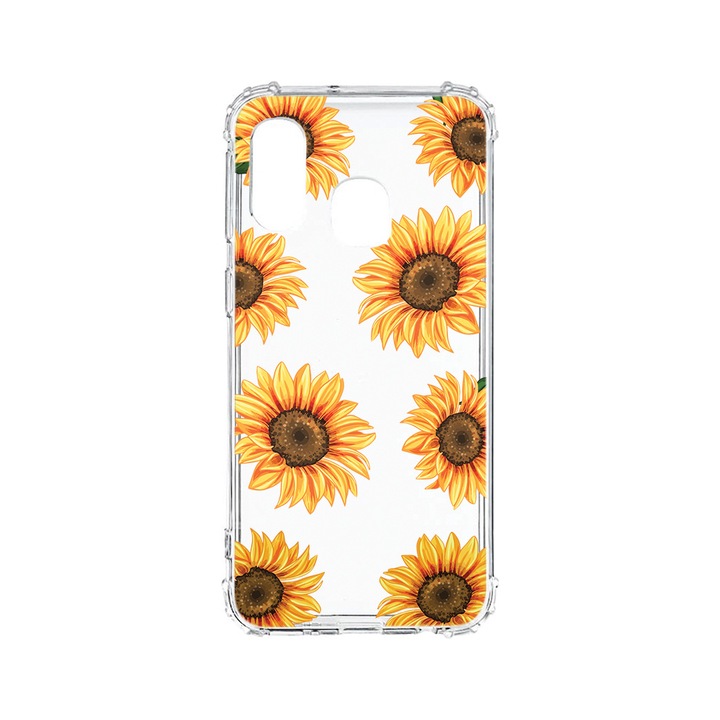 Husa BestCase® Anti Shock 1.5MM, Compatibila Cu Samsung Galaxy A40, Sun Flower, Rezistenta La Socuri, Protectie Camera, AS 1069
