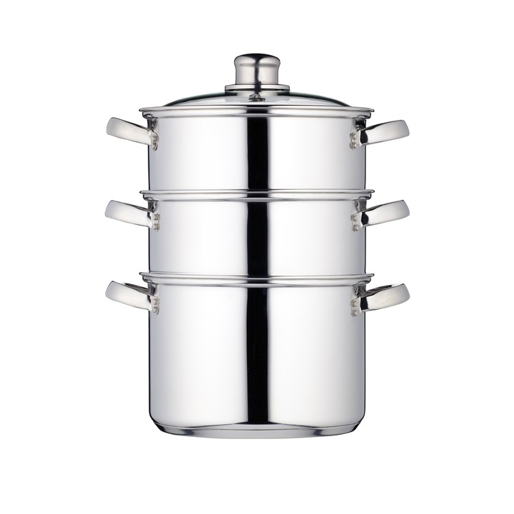 Set oale multietajate pentru gatit la aburi, inox, 20cm - Kitchen Craft