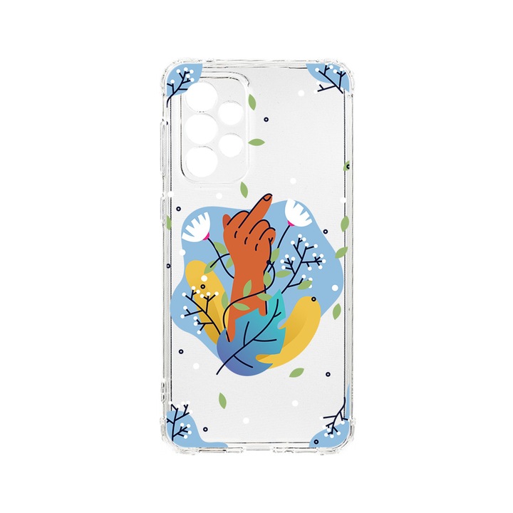 Husa BestCase® Anti Shock 1.5MM, Compatibila Cu Samsung Galaxy A53 5G, Flowers FCK, Rezistenta La Socuri, Protectie Camera, AS 1020
