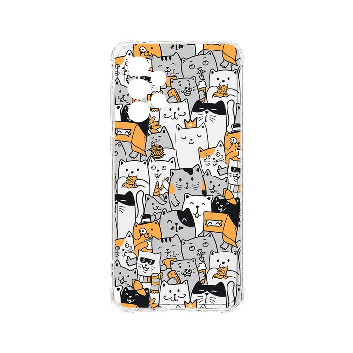 Husa BestCase® Anti Shock 1.5MM, Compatibila Cu Samsung Galaxy A53 5G, Cat Pattern, Rezistenta La Socuri, Protectie Camera, AS 1030