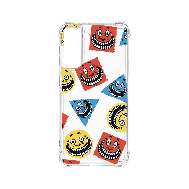 BestCase Strapabíró Anti Shock Telefontok Samsung Galaxy S21, Abstract Smiley, Kamera védő, Military Grade Drop Protection, AS 1014