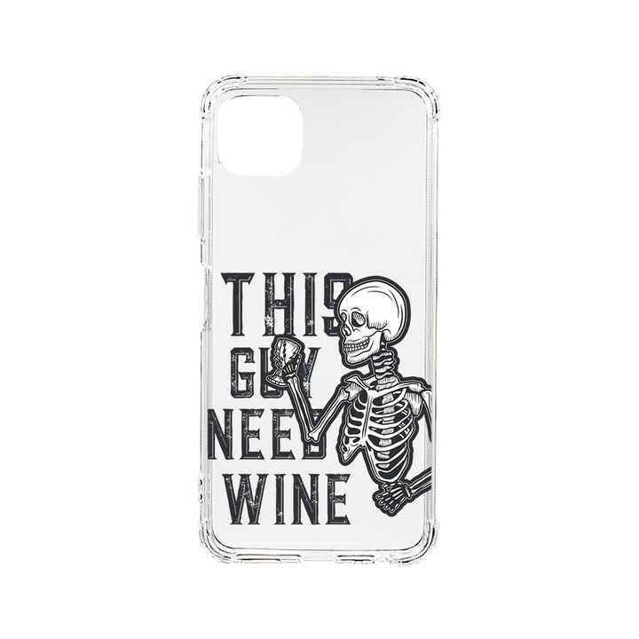 BestCase Strapabíró Anti Shock Telefontok Samsung Galaxy A22 5G, This Guy Need Wine, Kamera védő, Military Grade Drop Protection, AS 1026